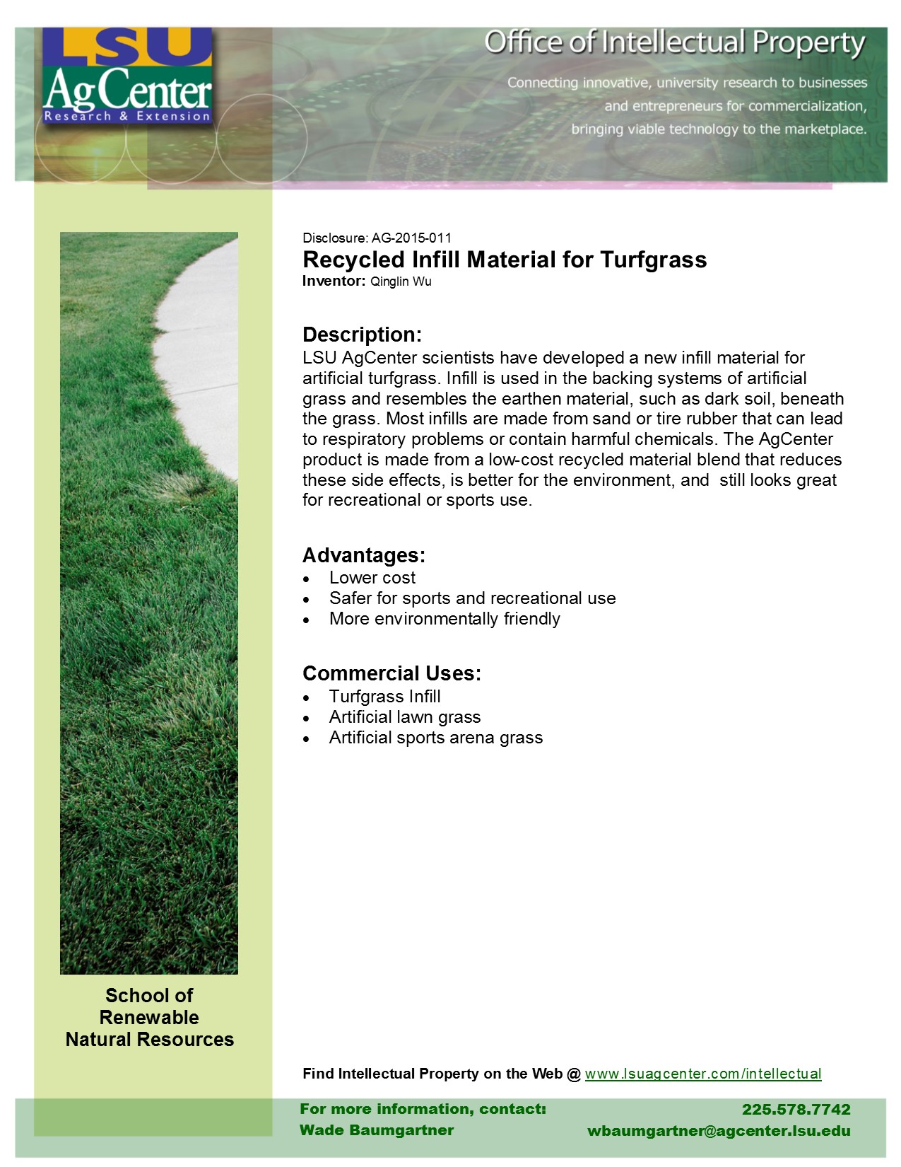 Recycled Infill Material for Turfgrass